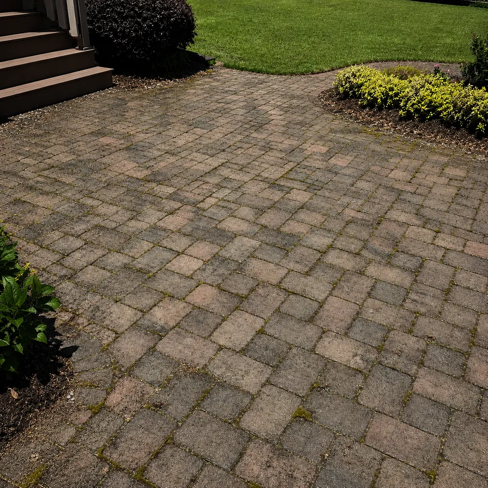 Before and after Paver Sealing